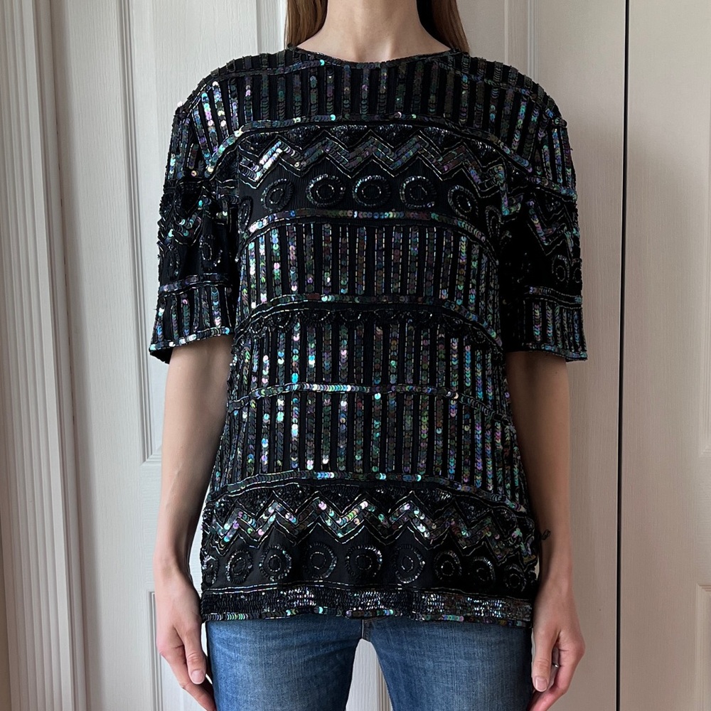 Vintage 1980’s Pursuits Cocktails Sequin Blouse